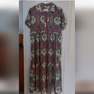 Anthropologie Dress by Maeve.  Vibrant Midi Maxi Size Medium Short Sleeve